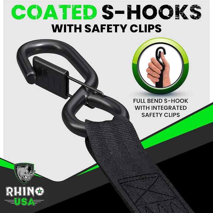 Retractable Ratchet Straps (1,209lb Break Strength) - Heavy Duty Auto Self Retracting Tie Down Straps for Truck, Cargo Trailer, Motorcycle