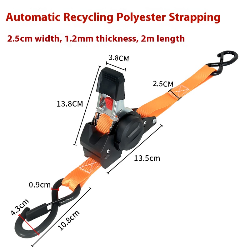Retractable Ratchet Straps (1,209lb Break Strength) - Heavy Duty Auto Self Retracting Tie Down Straps for Truck, Cargo Trailer, Motorcycle